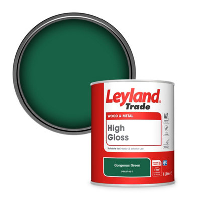 Leyland Trade Wood & Metal High Gloss Paint Gorgeous Green (PPG1140-7) 1L