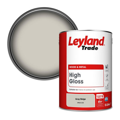 Leyland Trade Wood & Metal High Gloss Paint Gray Beige (PPG14-30) 5L