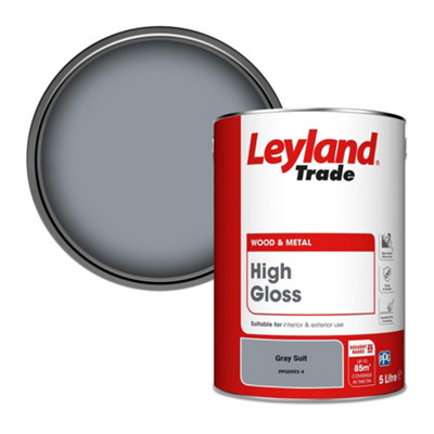 Leyland Trade Wood & Metal High Gloss Paint Gray Suit (PPG0993-4) 5L