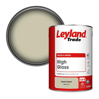Leyland Trade Wood & Metal High Gloss Paint Green Caress (PPG1113-2) 5L