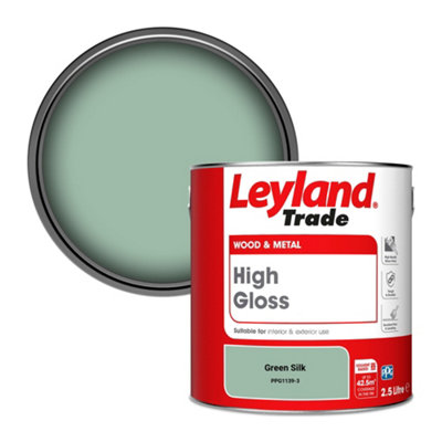 Leyland Trade Wood & Metal High Gloss Paint Green Silk (PPG1139-3) 2.5L