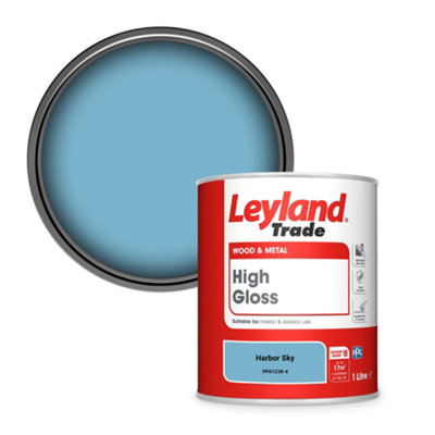 Leyland Trade Wood & Metal High Gloss Paint Harbor Sky (PPG1238-4) 1L