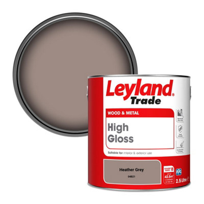 Leyland Trade Wood & Metal High Gloss Paint Heather Grey (04B21) 2.5L