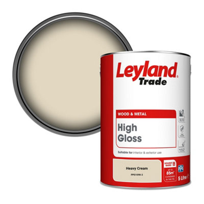 Leyland Trade Wood & Metal High Gloss Paint Heavy Cream (PPG1098-2) 5L