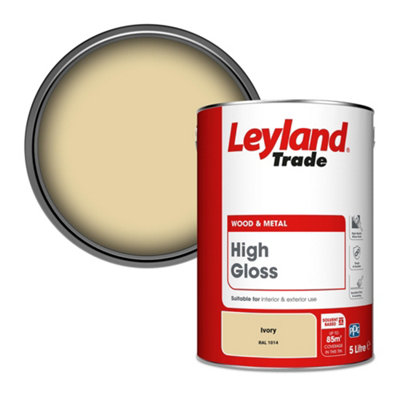 Leyland Trade Wood & Metal High Gloss Paint Ivory (RAL 1014) 5L