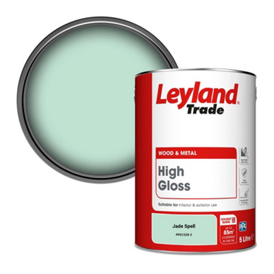 Leyland Trade Wood & Metal High Gloss Paint Jade Spell (PPG1228-2) 5L