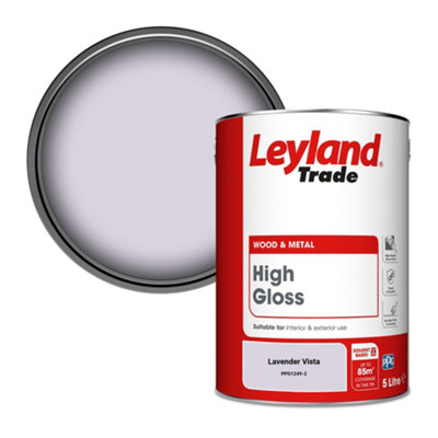 Leyland Trade Wood & Metal High Gloss Paint Lavender Vista (PPG1249-2) 5L