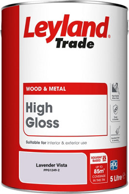 Leyland Trade Wood & Metal High Gloss Paint Lavender Vista (PPG1249-2) 5L