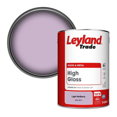 Leyland Trade Wood & Metal High Gloss Paint Light Mulberry (PPG1180-4) 5L
