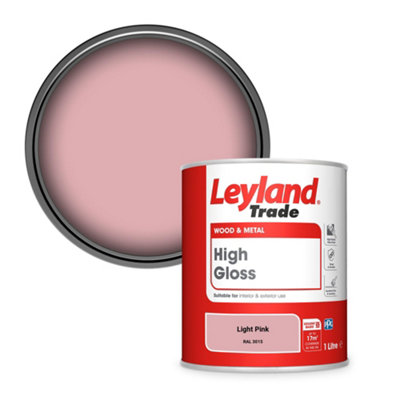 Leyland Trade Wood & Metal High Gloss Paint Light Pink (RAL 3015) 1L