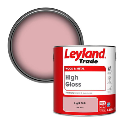 Leyland Trade Wood & Metal High Gloss Paint Light Pink (RAL 3015) 2.5L