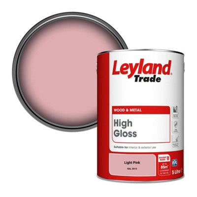 Leyland Trade Wood & Metal High Gloss Paint Light Pink (RAL 3015) 5L