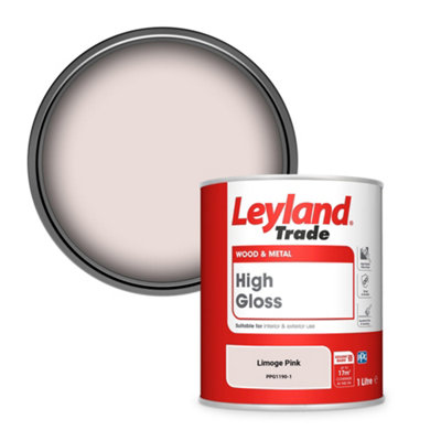 Leyland Trade Wood & Metal High Gloss Paint Limoge Pink (PPG1190-1) 1L