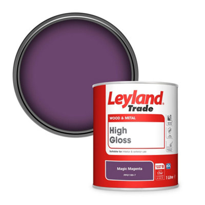 Leyland Trade Wood & Metal High Gloss Paint Magic Magenta (PPG1180-7) 1L