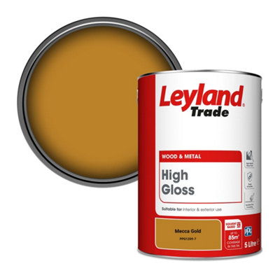 Leyland Trade Wood & Metal High Gloss Paint Mecca Gold (PPG1209-7) 5L