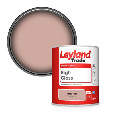 Leyland Trade Wood & Metal High Gloss Paint Mesa Pink (PPG1058-4) 1L