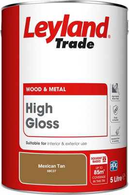Leyland Trade Wood & Metal High Gloss Paint Mexican Tan (08C37) 5L