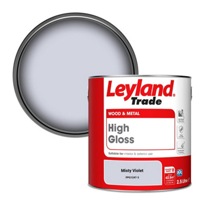 Leyland Trade Wood & Metal High Gloss Paint Misty Violet (PPG1247-3) 2.5L