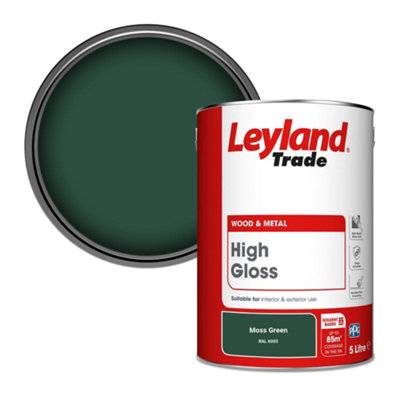 Leyland Trade Wood & Metal High Gloss Paint Moss Green (RAL 6005) 5L