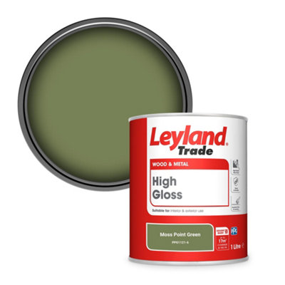 Leyland Trade Wood & Metal High Gloss Paint Moss Point Green (PPG1121-6) 1L