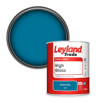 Leyland Trade Wood & Metal High Gloss Paint Nanking Blue (18E53) 1L