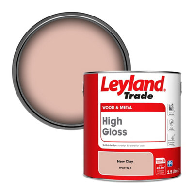 Leyland Trade Wood & Metal High Gloss Paint New Clay (PPG1192-4) 2.5L