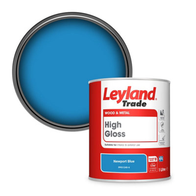 Leyland Trade Wood & Metal High Gloss Paint Newport Blue (PPG1240-6) 1L
