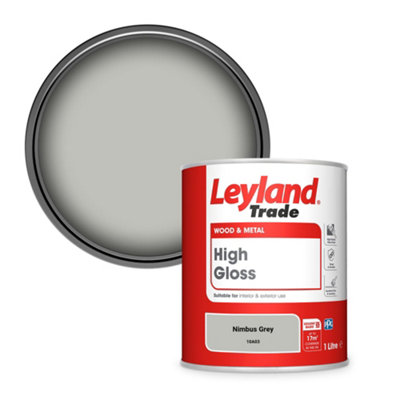 Leyland Trade Wood & Metal High Gloss Paint Nimbus Grey (10A03) 1L
