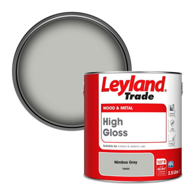 Leyland Trade Wood & Metal High Gloss Paint Nimbus Grey (10A03) 2.5L