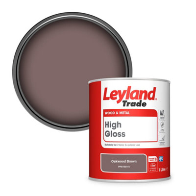 Leyland Trade Wood & Metal High Gloss Paint Oakwood Brown (PPG1054-6) 1L