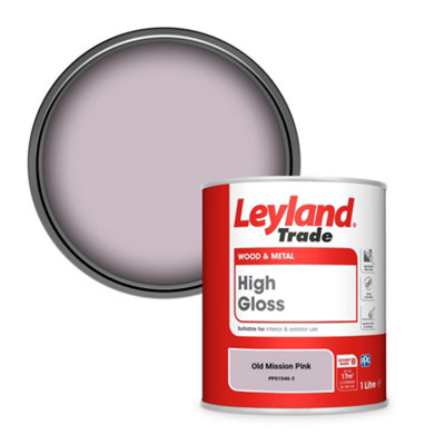 Leyland Trade Wood & Metal High Gloss Paint Old Mission Pink (PPG1046-3) 1L