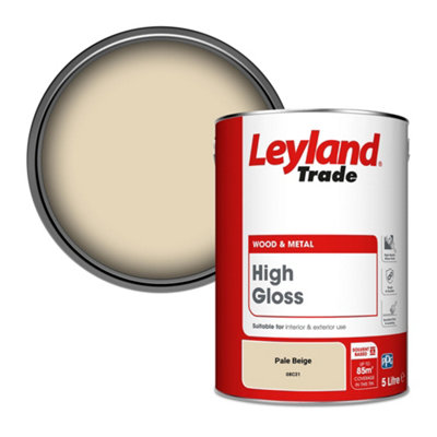 Leyland Trade Wood & Metal High Gloss Paint Pale Beige (08C31) 5L