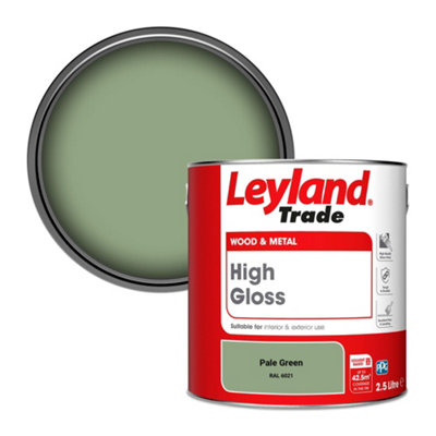 Leyland Trade Wood & Metal High Gloss Paint Pale Green (RAL 6021) 2.5L