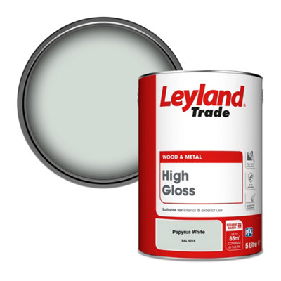 Leyland Trade Wood & Metal High Gloss Paint Papyrus White (RAL 9018) 5L