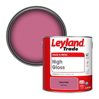 Leyland Trade Wood & Metal High Gloss Paint Paris Pink (PPG1181-6) 2.5L