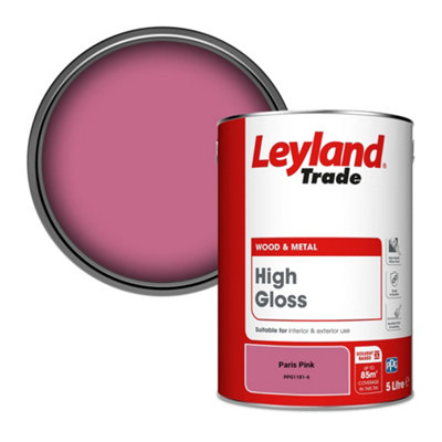 Leyland Trade Wood & Metal High Gloss Paint Paris Pink (PPG1181-6) 5L