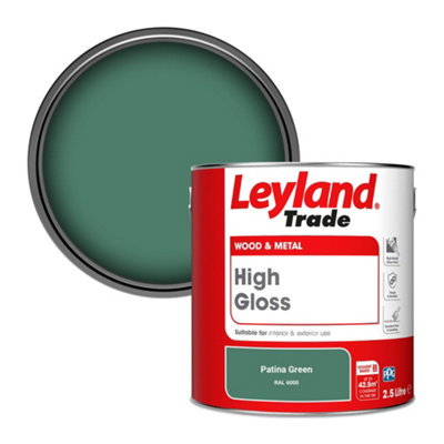 Leyland Trade Wood & Metal High Gloss Paint Patina Green (RAL 6000) 2.5L