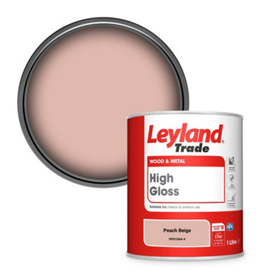 Leyland Trade Wood & Metal High Gloss Paint Peach Beige (PPG1064-4) 1L