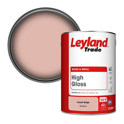 Leyland Trade Wood & Metal High Gloss Paint Peach Beige (PPG1064-4) 5L