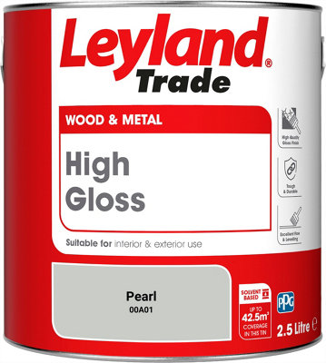 Leyland Trade Wood & Metal High Gloss Paint Pearl (00A01) 2.5L