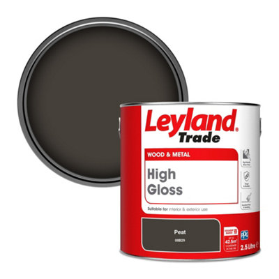 Leyland Trade Wood & Metal High Gloss Paint Peat (08B29) 2.5L