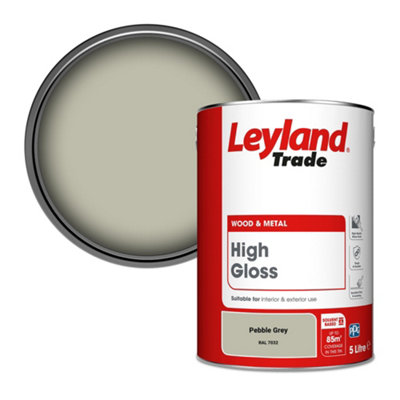 Leyland Trade Wood & Metal High Gloss Paint Pebble Grey (RAL 7032) 5L