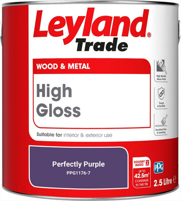 Leyland Trade Wood & Metal High Gloss Paint Perfectly Purple
