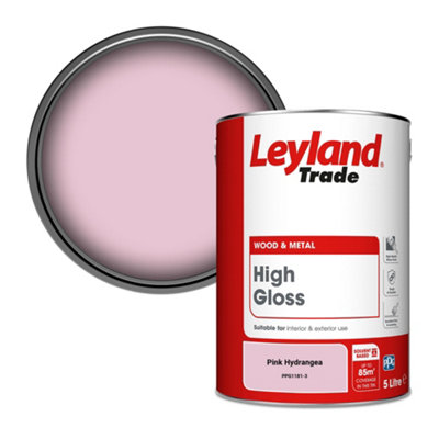 Leyland Trade Wood & Metal High Gloss Paint Pink Hydrangea (PPG1181-3) 5L