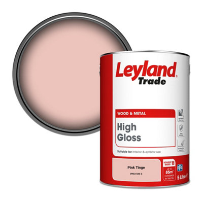 Leyland Trade Wood & Metal High Gloss Paint Pink Tinge (PPG1189-3) 5L