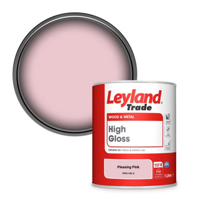 Leyland Trade Wood & Metal High Gloss Paint Pleasing Pink (PPG1184-2) 1L