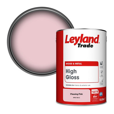 Leyland Trade Wood & Metal High Gloss Paint Pleasing Pink (PPG1184-2) 5L