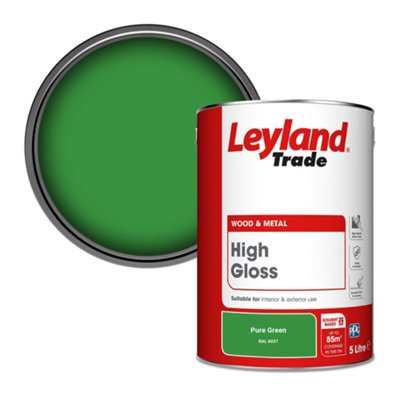 Leyland Trade Wood & Metal High Gloss Paint Pure Green (RAL 6037) 5L