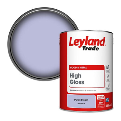 Leyland Trade Wood & Metal High Gloss Paint Purple Dragon (PPG1247-4) 5L