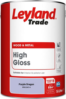 Leyland Trade Wood & Metal High Gloss Paint Purple Dragon (PPG1247-4) 5L